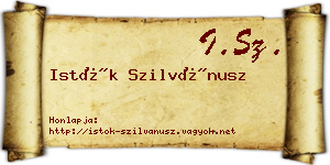 Istók Szilvánusz névjegykártya